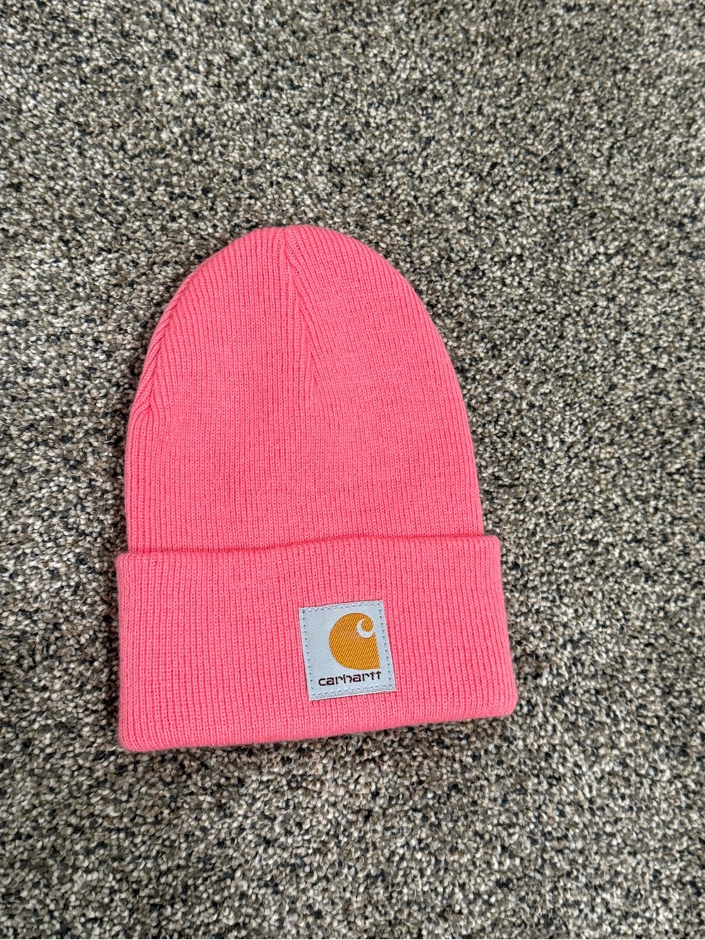 Carhartt Kids Pink Cuffed Beanie with Logo Patch